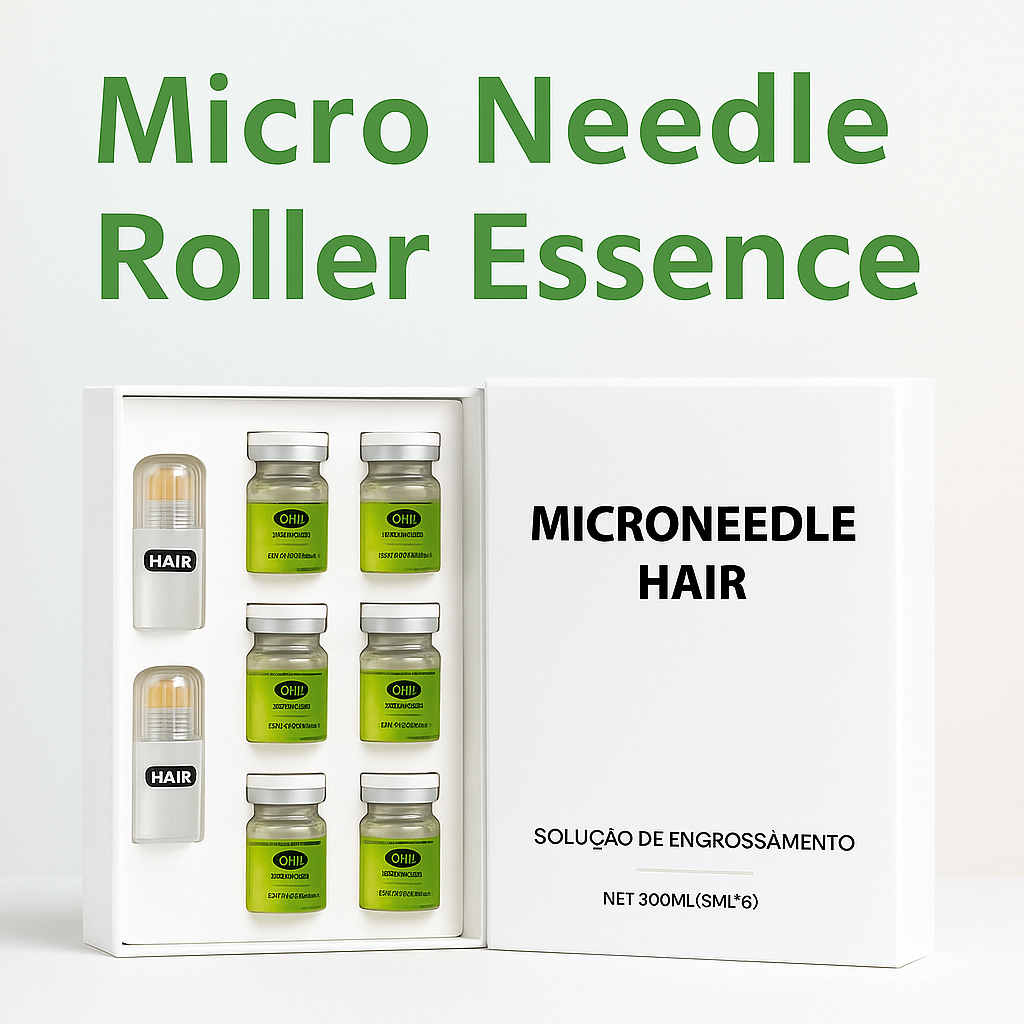 Sérum Capilar Microneedle Hair – Fortalece as Raízes, Reduz a Queda e Restaura a Força dos Fios Danificados