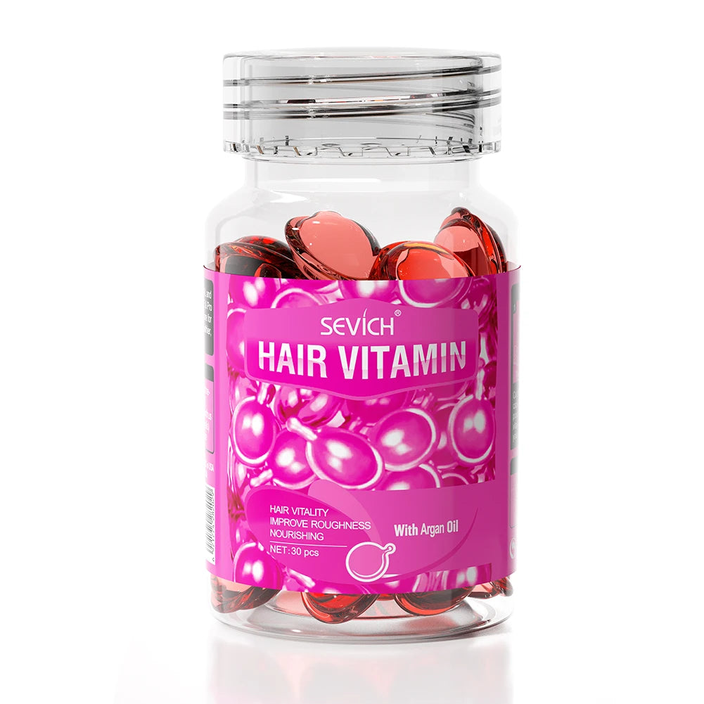 Magic Hair Vitamin – Cápsulas Reconstrutoras com Óleo de Argan & Queratina para Brilho, Maciez e Recuperação Profunda