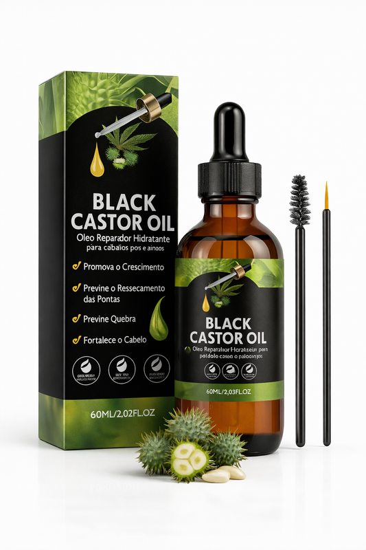 Black Castor Oil 60ml — Crescimento Acelerado e Fortalecimento Profundo dos Fios
