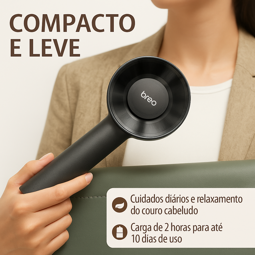 Breo Scalp 3L – Pente Laser à Prova d'Água para Estímulo Avançado do Crescimento Capilar • Carregamento Type-C