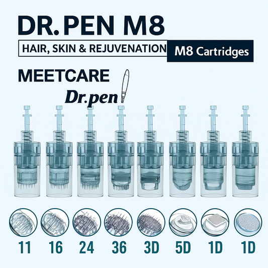 Cartuchos Dr. Pen Ultima M8 Precision Line — Microagulhas MEETCARE Cirúrgicas de Alto Desempenho e Encaixe Baioneta Premium