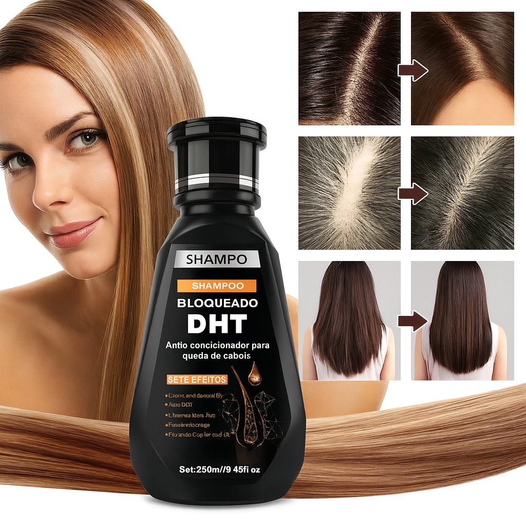 Shampoo Antiqueda 250ml – Biotina Prensada a Frio + Bloqueador de DHT | Crescimento Acelerado e Fortalecimento Capilar
