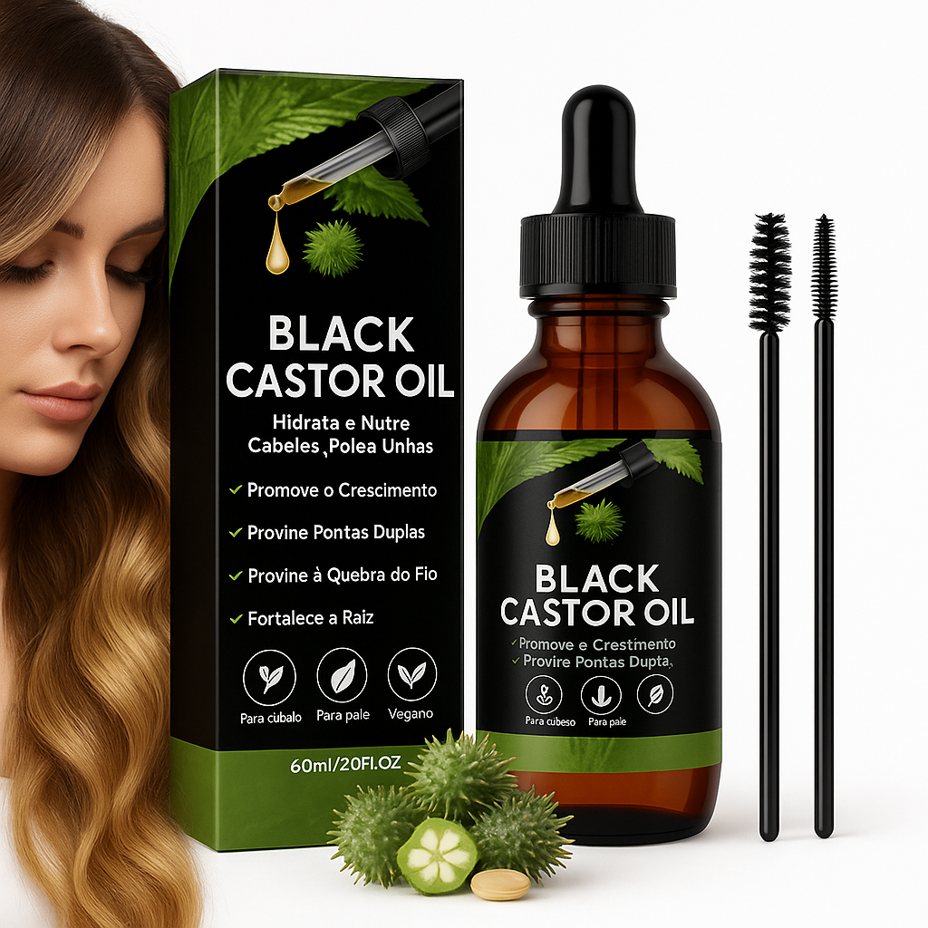 Black Castor Oil 60ml — Crescimento Acelerado e Fortalecimento Profundo dos Fios