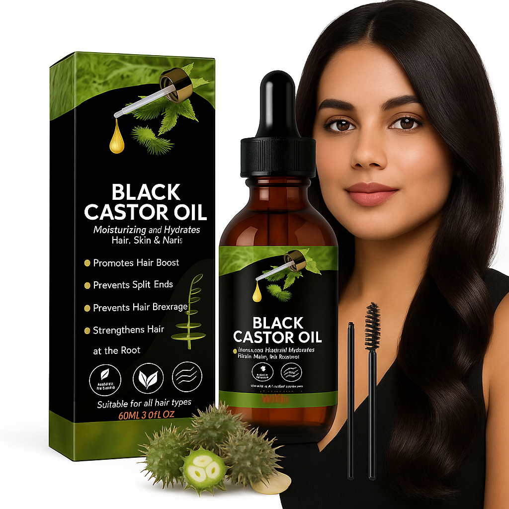 Black Castor Oil 60ml — Crescimento Acelerado e Fortalecimento Profundo dos Fios