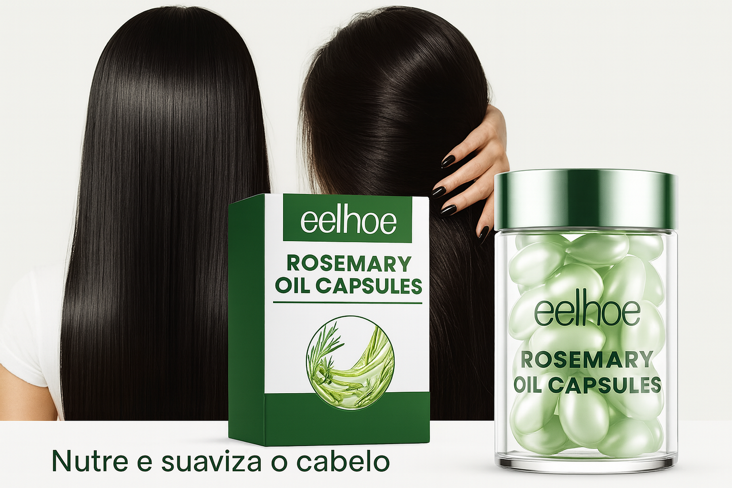 Vitamina Capilar EELHOE Rosemary Oil Capsules – Nutrição Profunda, Reparação e Manutenção do Efeito Liso