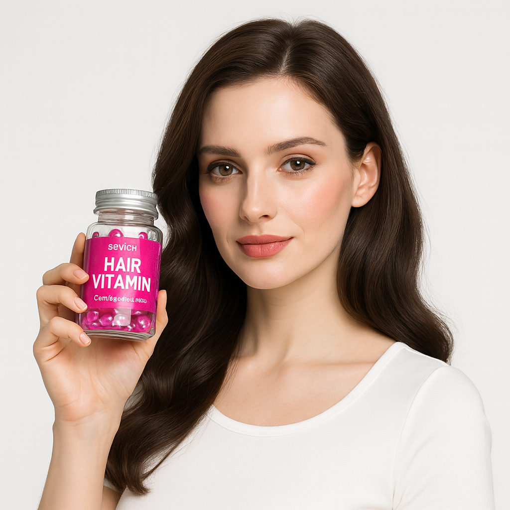 Magic Hair Vitamin – Cápsulas Reconstrutoras com Óleo de Argan & Queratina para Brilho, Maciez e Recuperação Profunda