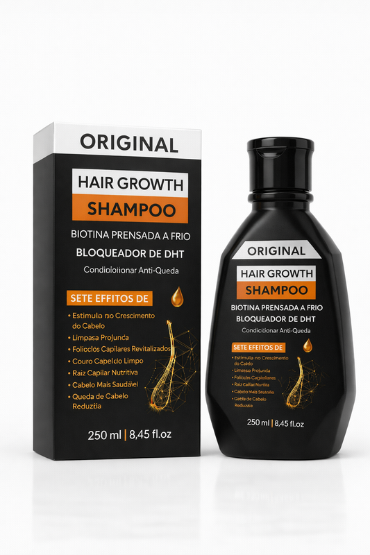 Shampoo Antiqueda 250ml – Biotina Prensada a Frio + Bloqueador de DHT | Crescimento Acelerado e Fortalecimento Capilar